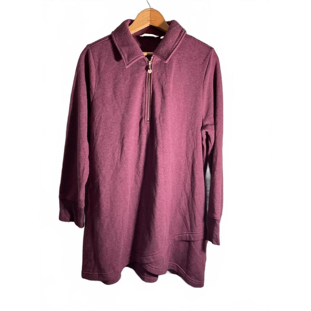 Soft Suttoundings Long Sleeve Pullover Tunic with Half-Zip Collar XL